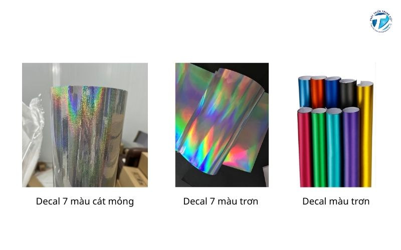 Decal 7 màu cát mỏng, decal 7 màu trơn. decal màu trơn